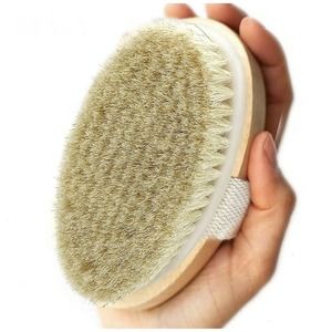 Wet And Dry Body Brush Exfoliator - Soft Bristle Naturally Exfoliates Dead Skin